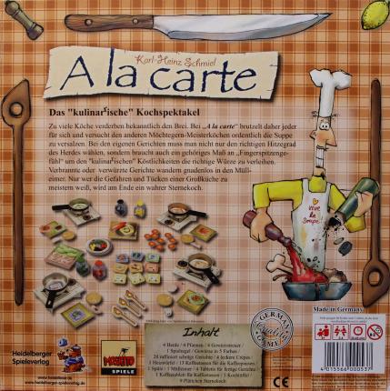 À la carte Rückseite