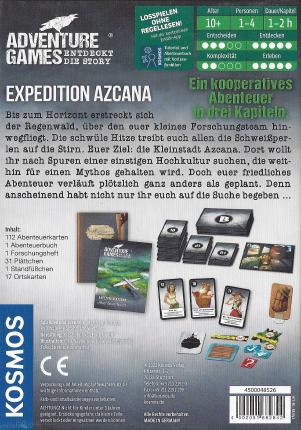 Adventure Games - Expedition Azcana Rückseite