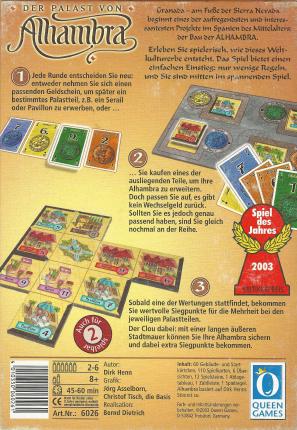 Der Palast von Alhambra Rückseite