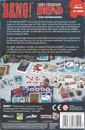 Bang! The walking dead Rückseite