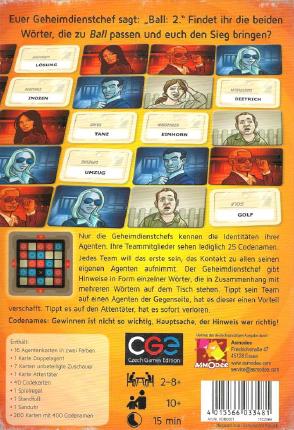 Codenames Rückseite
