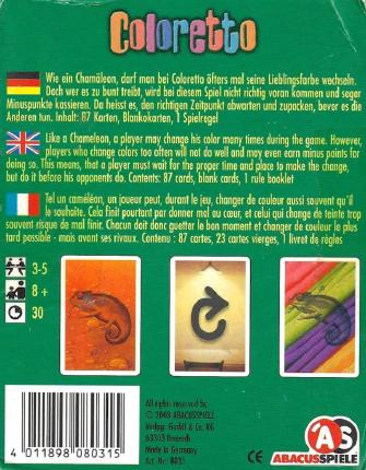 Coloretto Rückseite