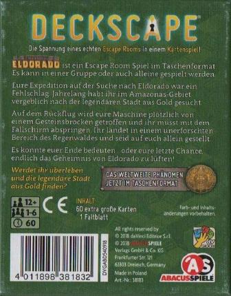 Deckscape – Eldorado Rückseite