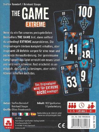 The Game Extrem Rückseite