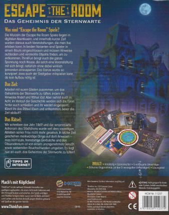 Escape the room – Das Geheimnis der Sternwarte Rückseite