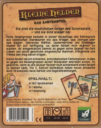 Kleine Helden – Das Kartenspiel Rückseite