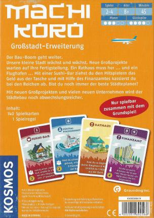 Machi Koro – Großstadterweiterung Rückseite