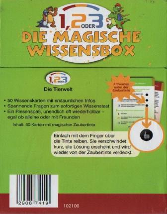 Magische Wissensbox – Die Tierwelt Rückseite