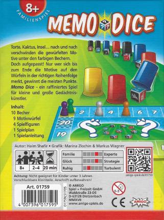 Memo Dice Rückseite