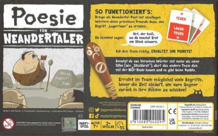 Poesie für Neandertaler Rückseite