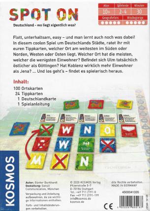 Spot on – Deutschland. Wo liegt eigentlich was? Rückseite