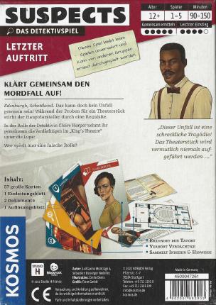 Suspects – Letzter Auftritt Rückseite