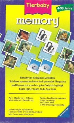 Tierbaby Memory Rückseite
