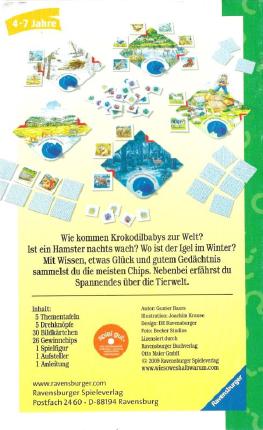 Tiere – Das pfiffige Wissensspiel Rückseite