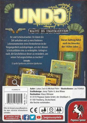 Undo – Blut im Rinnstein Rückseite