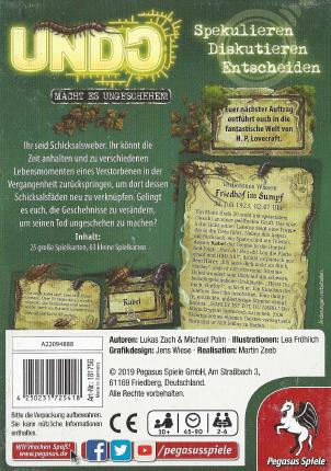 Undo – Verbotenes Wissen Rückseite
