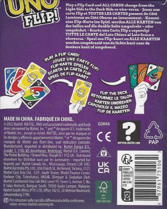 Uno Flip! Rückseite