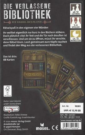 Die verlassene Bibliothek Rückseite