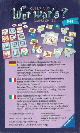 Wer war’s? (Mitbringspiel) Rückseite